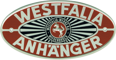 Altes Westfalia Anhänger Schild